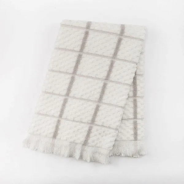 Pano Cozinha com Franja Cinza