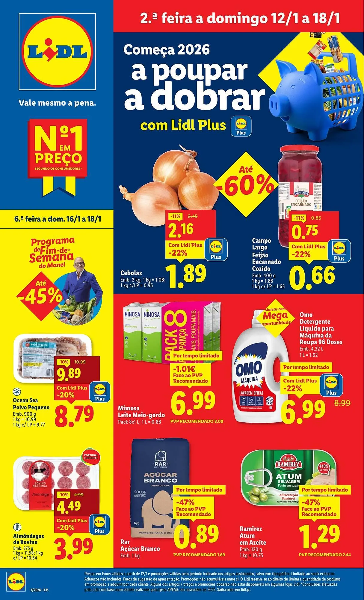 Folheto Folheto Lidl de 12 de janeiro até 18 de janeiro 2026 - Pagina 1