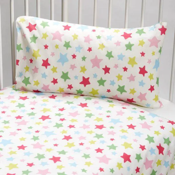 Capa de Edredão e Almofada Bebé Cama de Grades Multi Stars