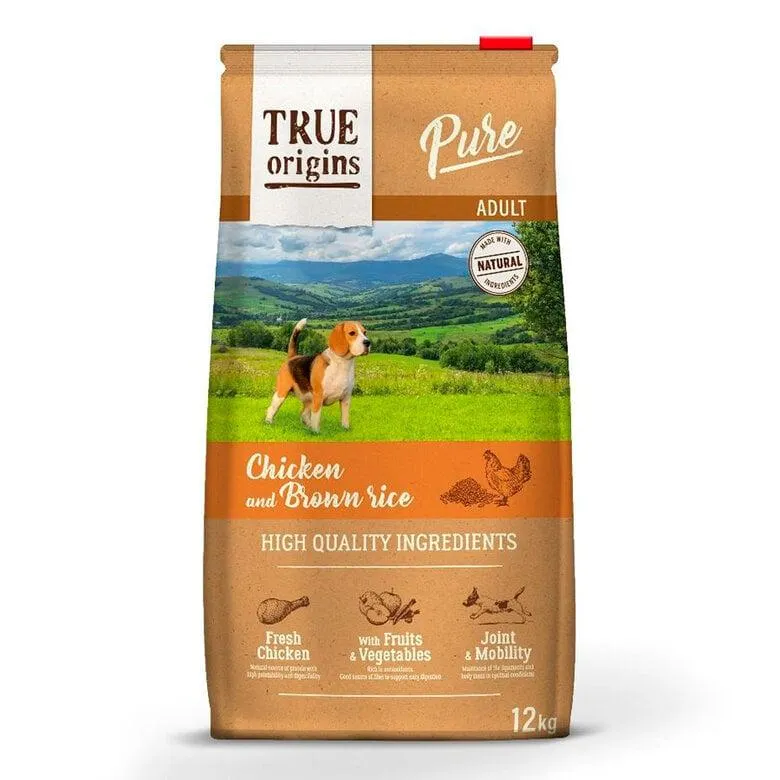 True Origins Pure Adult Frango e Arroz ração para cães