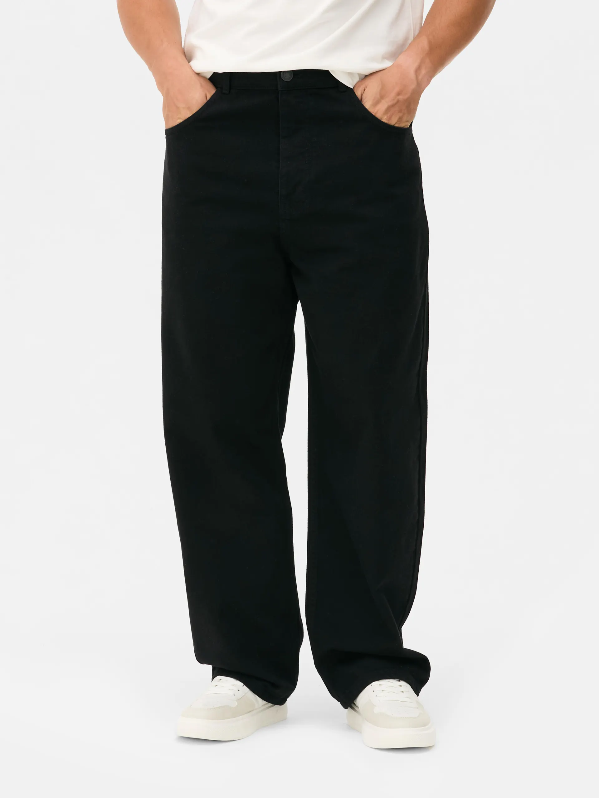 Calças ganga corte folgado