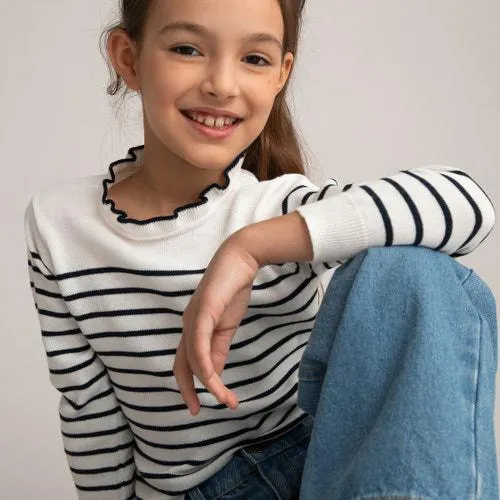 Camisola estilo marinheiro, gola fantasia