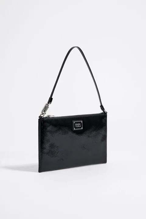 Nécessaire retangular verniz preto