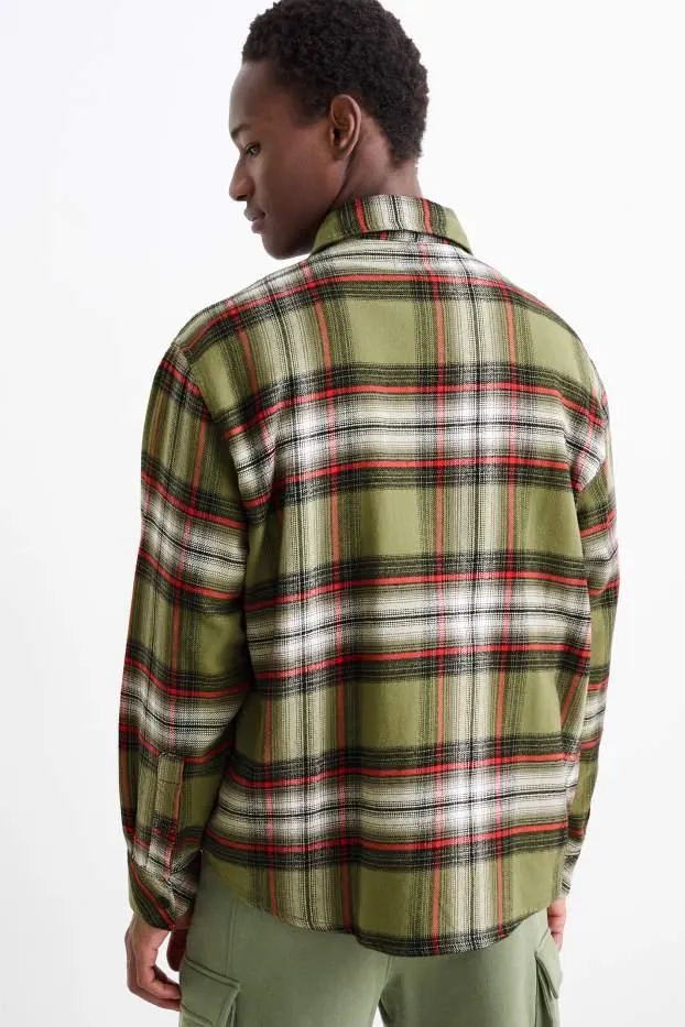 Flannel shirt - regular fit - kent collar - check
