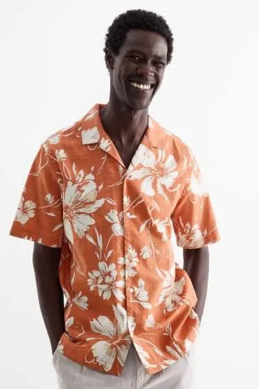 Shirt - regular fit - lapel collar - patterned