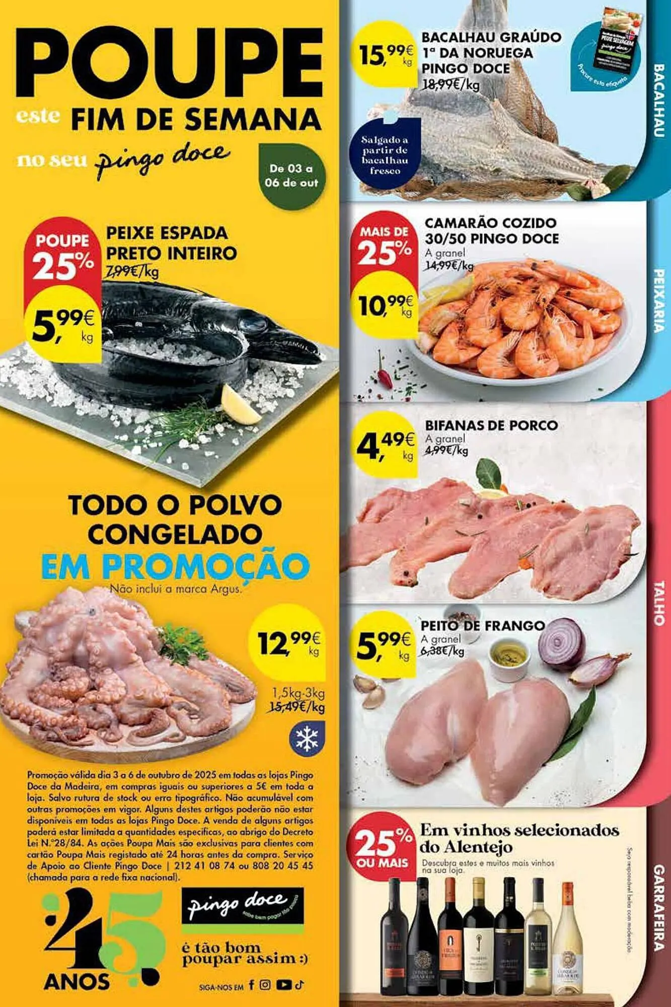 Folheto Folheto Pingo Doce de 3 de outubro até 6 de outubro 2025 - Pagina 1