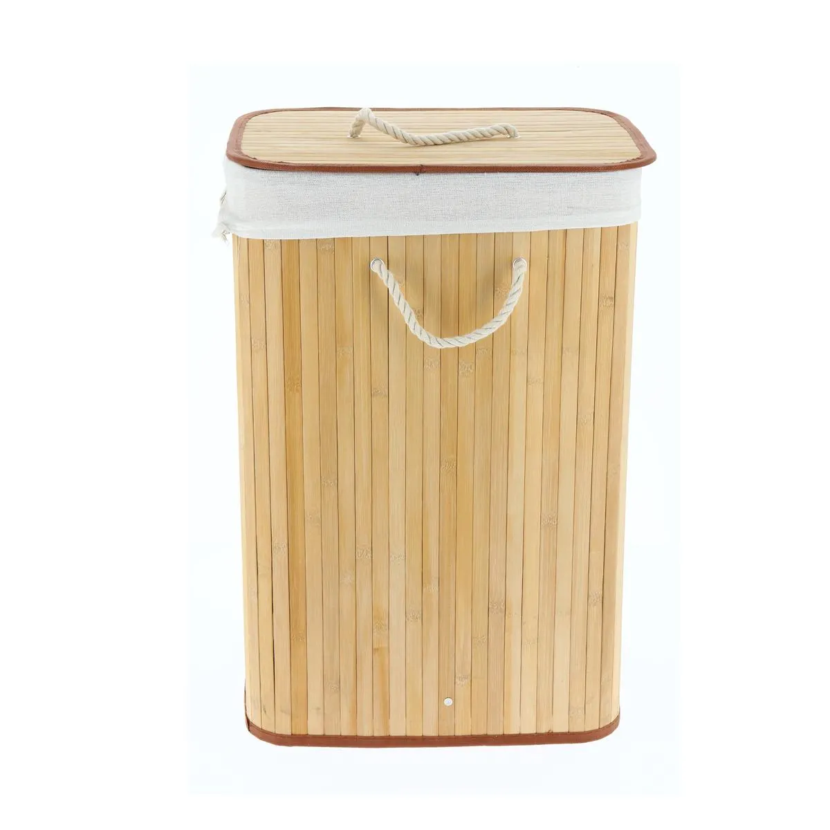Cesto WC Retangular Natural Em Bambu