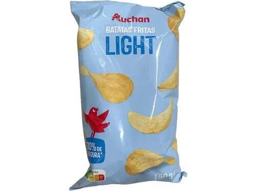 batatas auchan fritas lisas light 150g
