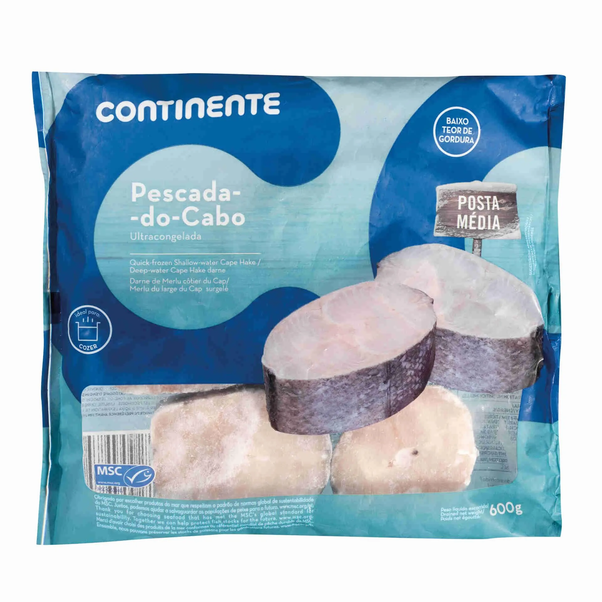 Pescada Média do Cabo MSC para Cozer Ultracongelada