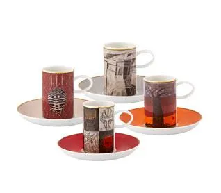 Afrika - Set 4 Coffee Cups and Saucers