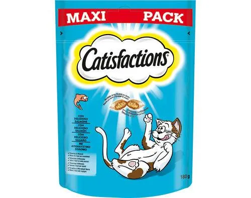 snacks para gato catisfactions maxi pack com salmão 180g