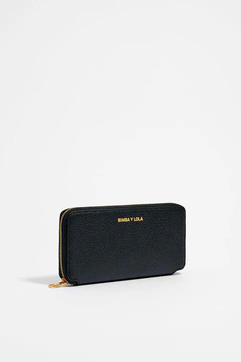 Carteira livro pele preta