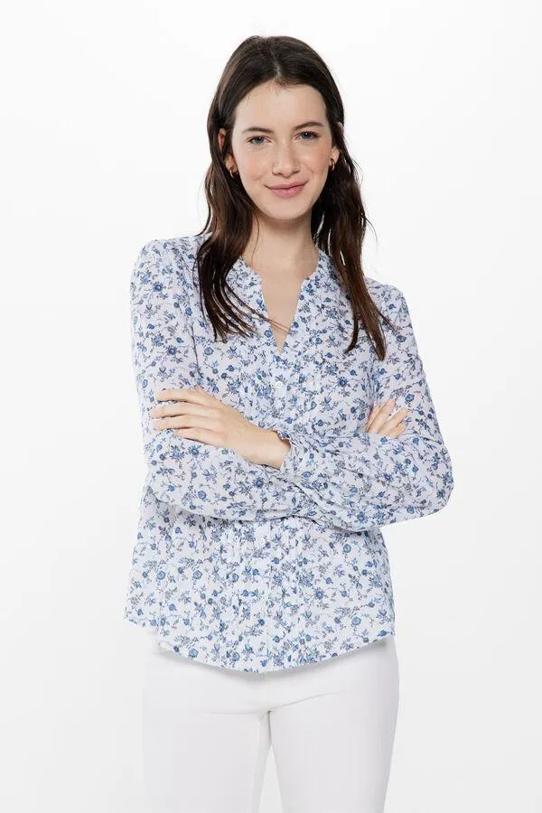 Blusa Plisados Estampada