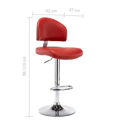 vidaXL Bancos de bar 2 pcs couro artificial vermelho tinto
