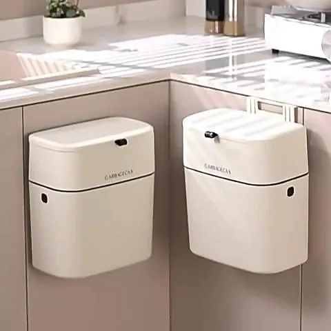 keuken aan de muur gemonteerde prullenbak huishoudelijke schuifdeksel hangende grote prullenbak bureau rand tweeweg open deksel papiermand 1 st