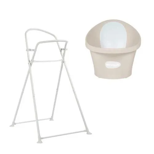 Shnuggle Banheira Ergonómica Taupe + Suporte Dobrável