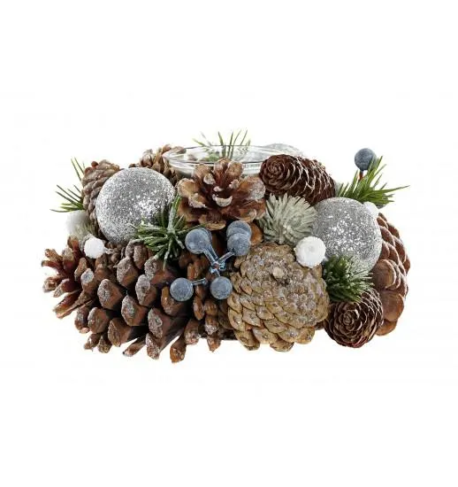 PORTA VELA PINHA VIDRO FRUTAS 19*19*9 - NV-184360