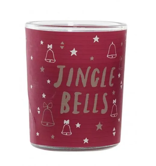 CONJUNTO 3 VELAS CERA EM COPO VIDRO 5*5*6 JIGLE BELLS - NV-184182