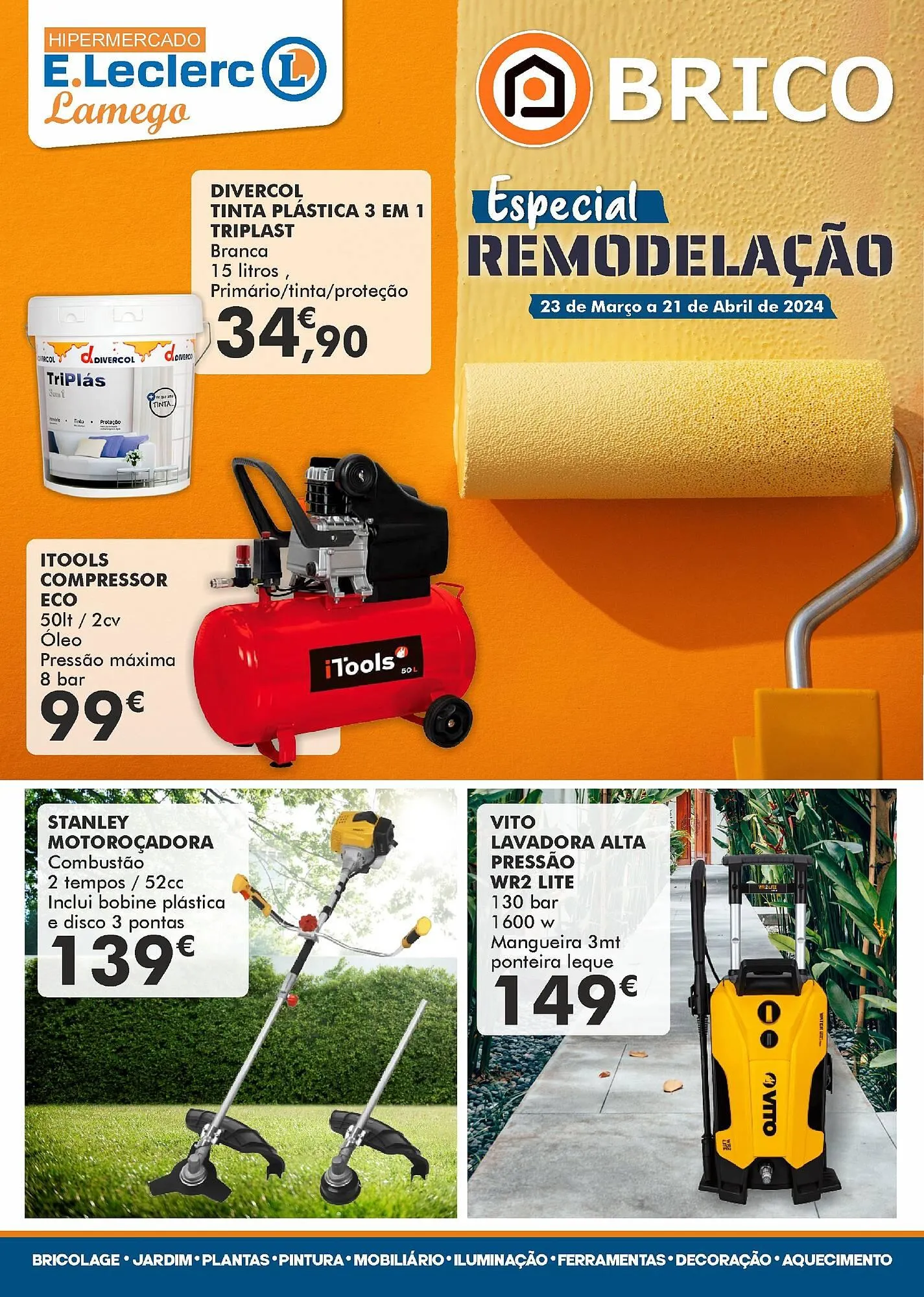 Folheto Folheto E.Leclerc Brico de 23 de março até 21 de abril 2024 - Pagina 1