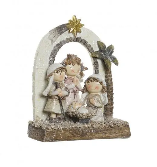 FIGURA NASCIMENTO RESINA PORTAL CORES PASTEL 13.5*8*17 - NV-184018