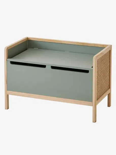 Caixa de arrumação/banco, em palhinha, Poesia