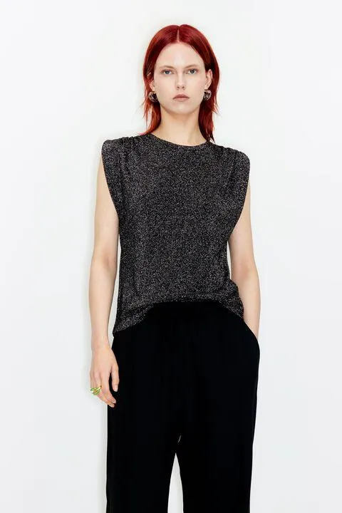 T-shirt lúrex preta