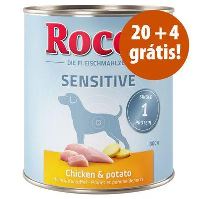 Rocco Sensitive comida húmida 24 x 800 g em promoção: 20 + 4 grátis!