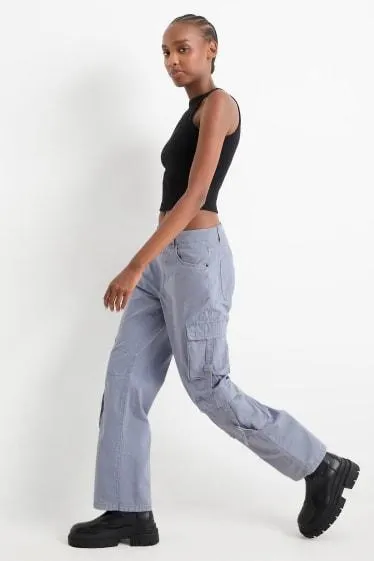 Cargo trousers - low-rise waist - relaxed fit