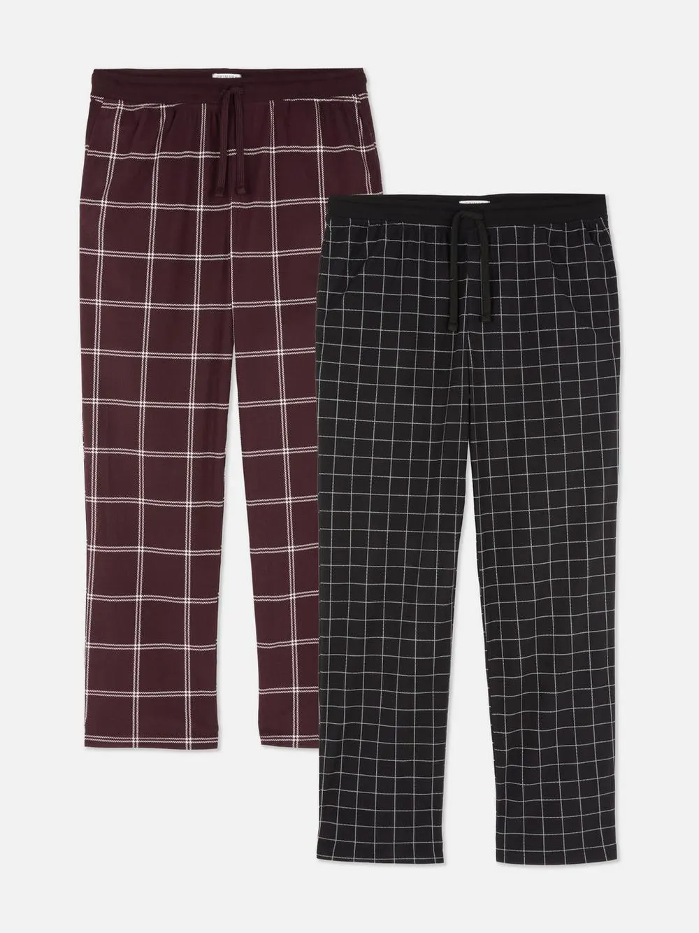 Pack 2 leggings xadrez cordão cintura