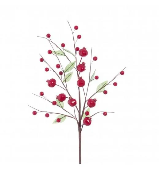 FLOR ACEBO NEVE PLASTICO 62 VERMELHO - 110914