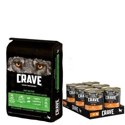 Crave Adult 11,5 kg ração + 6 x 400 g comida húmida a preço especial