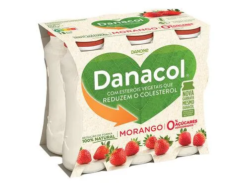 danacol danone líquido morango 6x100g