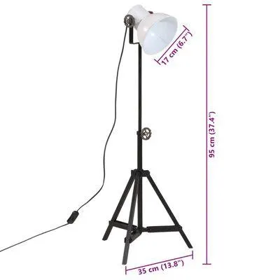 VidaXL Candeeiro de pé 25 W 35x35x65/95 cm E27 branco