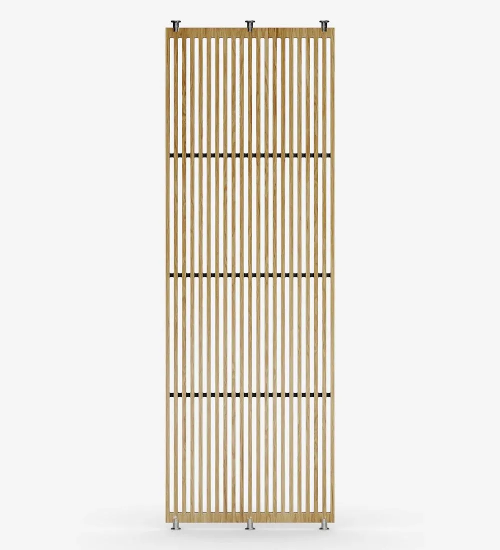 Painel divisório Cannes em carvalho natural, 102,5 x 300 cm.