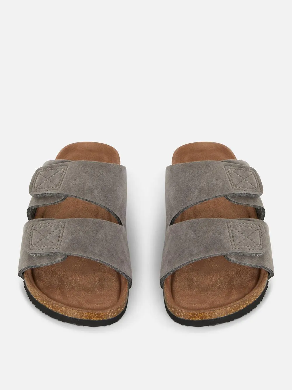 Sandálias palmilha tira dupla