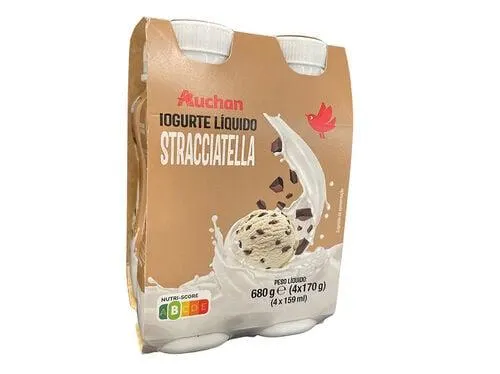 iogurte liquido auchan stracciatella 4x170g