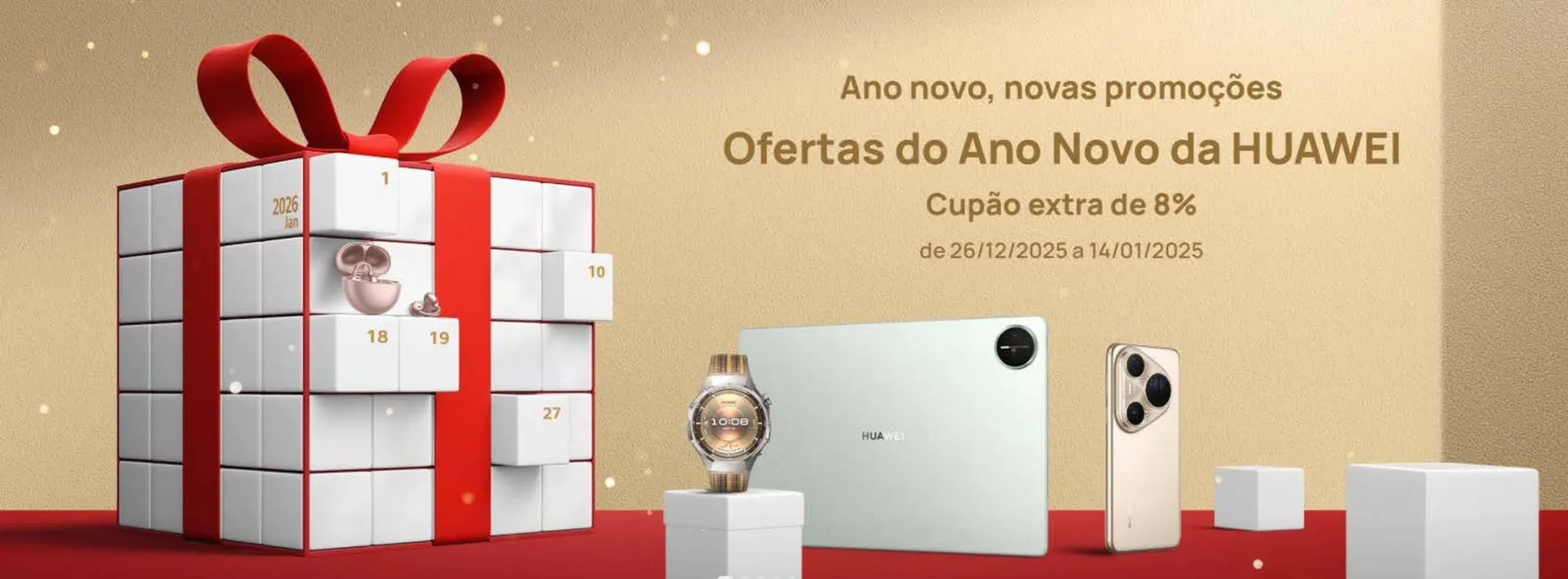 Folheto Folheto Huawei de 26 de dezembro até 14 de janeiro 2026 - Pagina 1
