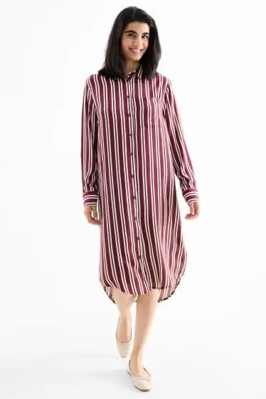 Shirt dress - striped