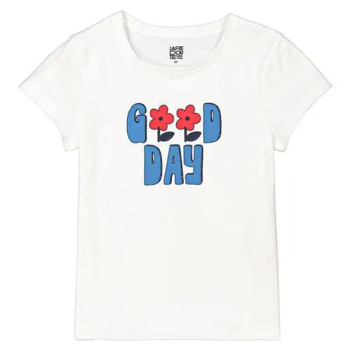 T-shirt de gola redonda com mensagem