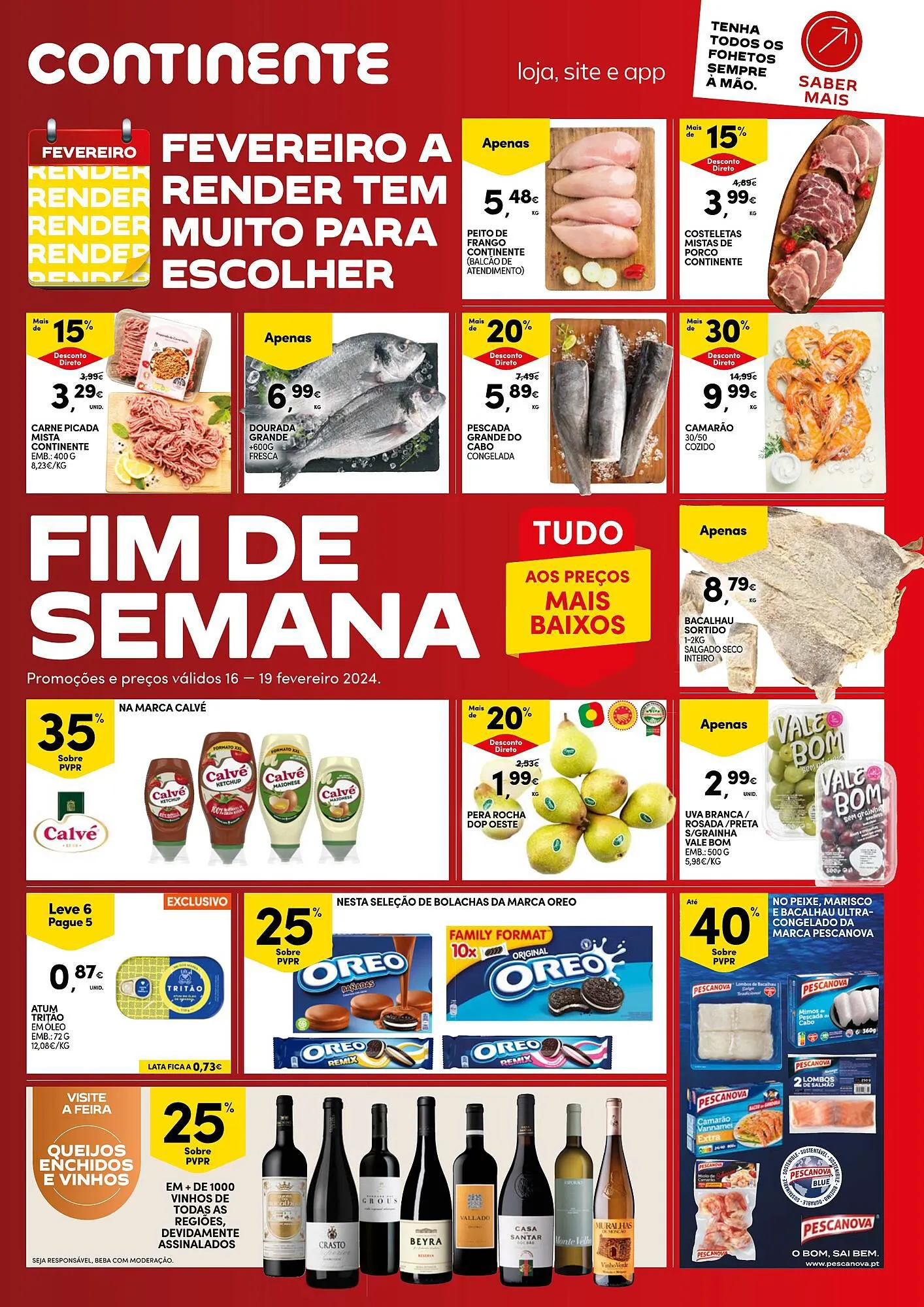 Folheto Folheto Continente Fim de Semana de 16 de fevereiro até 19 de fevereiro 2024 - Pagina 1