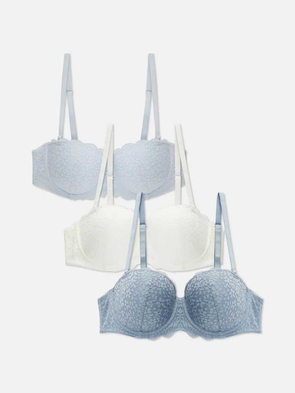 Balconette-T-Shirt-BHs, 3er-Pack