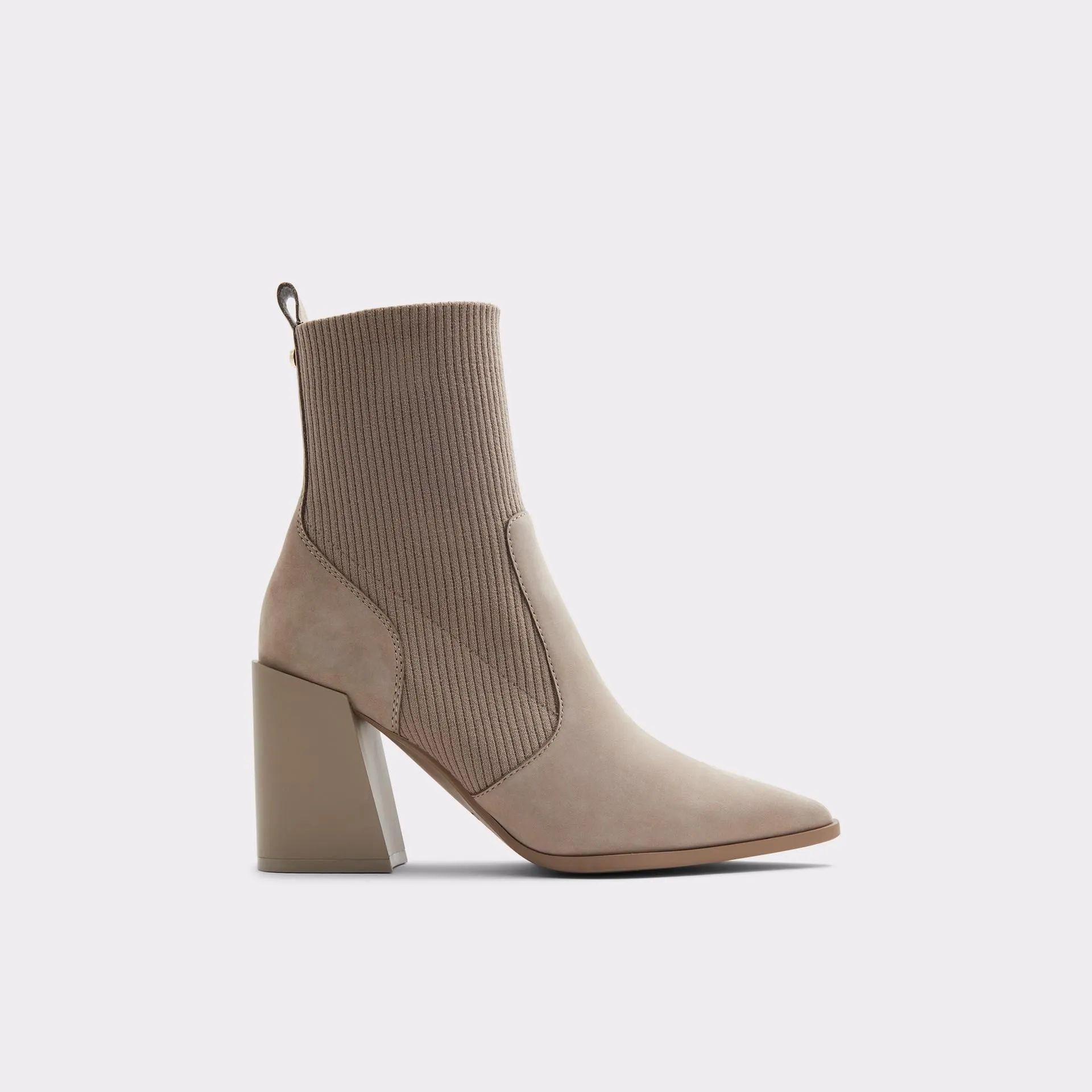 Botins em pele cinzento, salto em bloco - GANINA