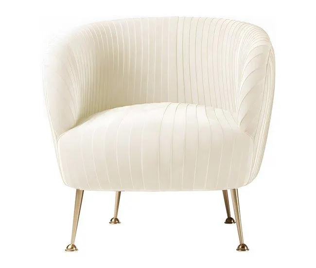 Poltrona de veludo design "Carter" - Bege