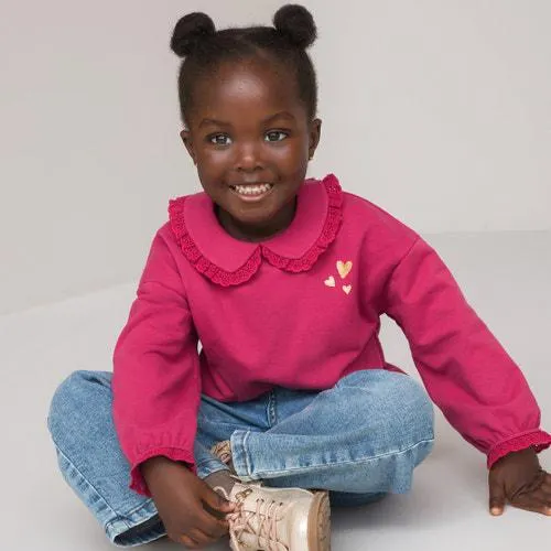 Sweat com gola claudine, em moletão