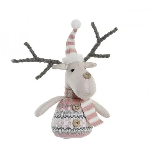 FIGURA RENA PENDURAR CORPO RISCAS ZIGZAG 17*9*20 - NV-183776