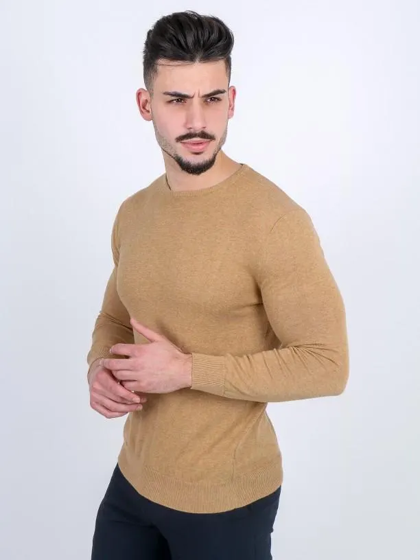 Camisola de malha algodão gola redonda