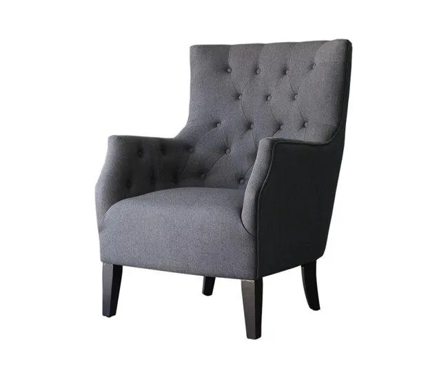 Poltrona Escandinava Tecido "Duchesse" - 76 x 83 x 100,5 cm - Cinza