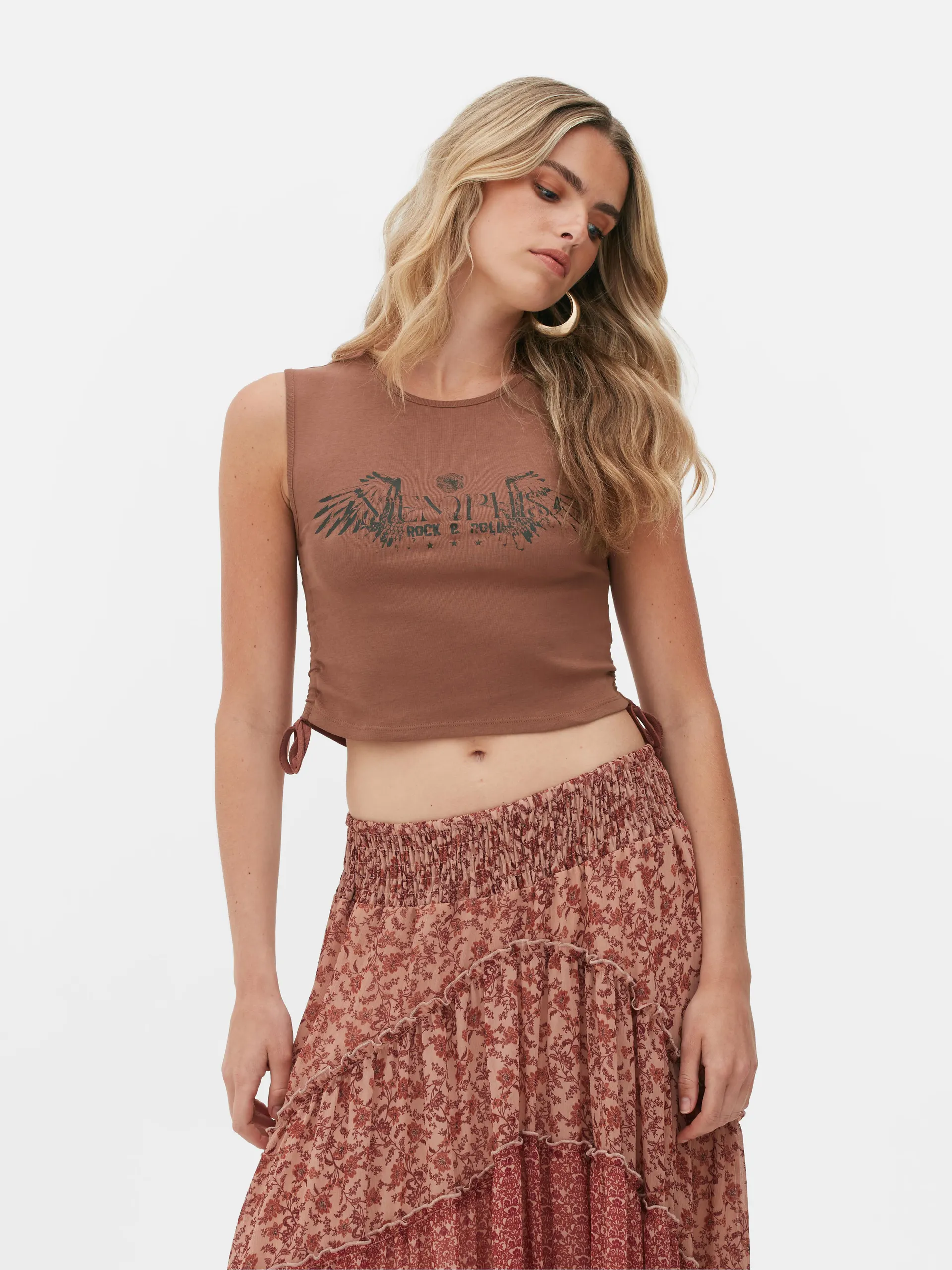 Canotta arricciata sui lati Rita Ora