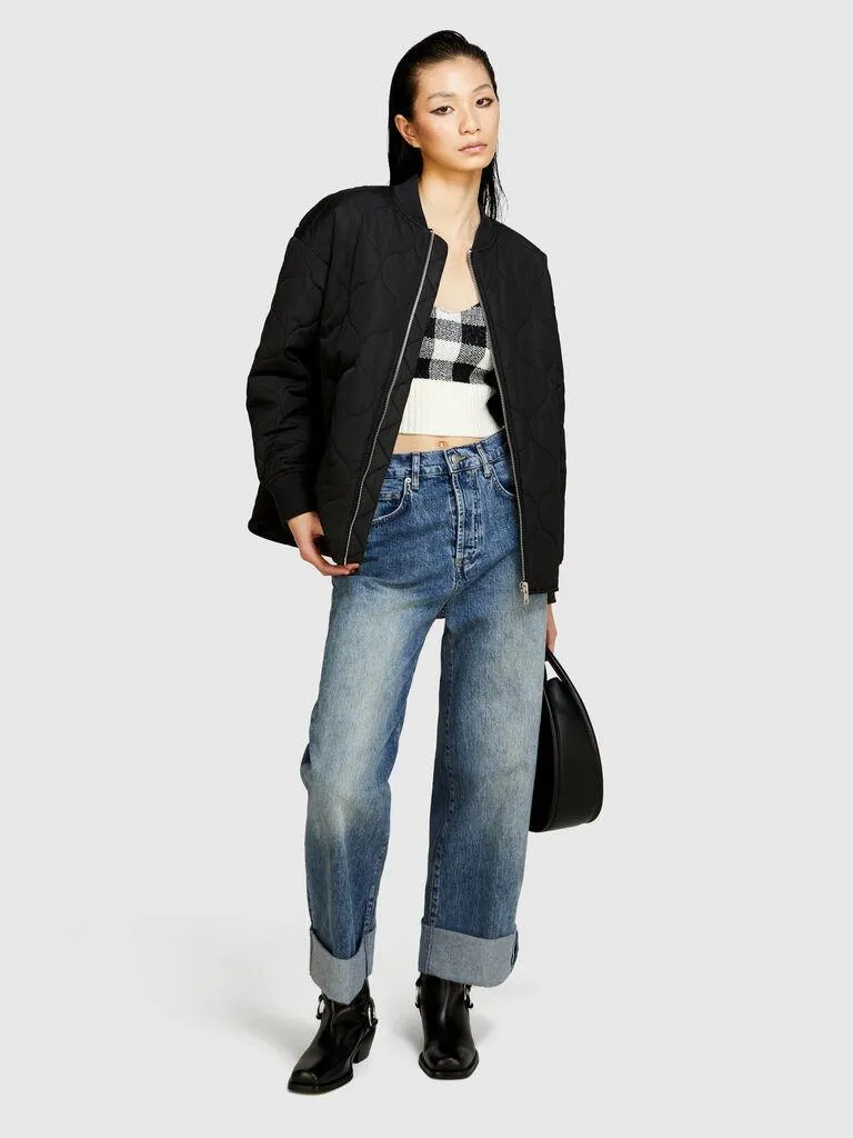 Jeans baggy fit com dobra