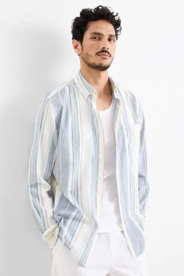 Shirt - regular fit - button-down collar - striped